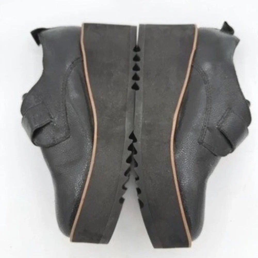 Eileen Fisher Zola Oxford Women 7 Leather Goth Minimalist Office Dark Academia